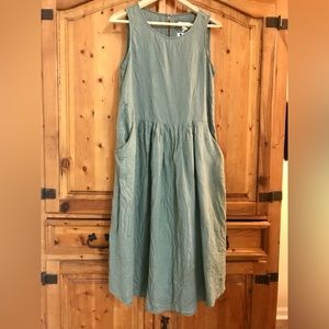 Sage Linen Midi Dress
